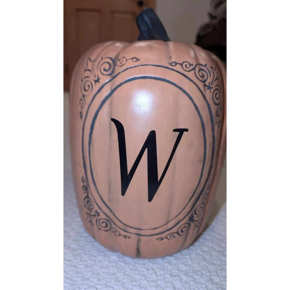 Vintage Hobby Lobby Ceramic Fall Pumpkin Monogram